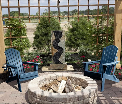 FUNBERRY Folding Adirondack Chair Set of 3, All Weather HDPE Fire Pit Chairs with Cup Holder for Outdoor