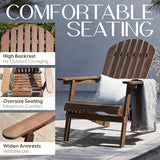 IDZO Outdoor Adirondack Chair Set of 2, Pre-Assembled Backrest, Furniture Set, Outdoor Furniture for Garden, Porch, Deck - Photo 3