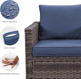 Rilyson Wicker Outdoor Patio Chairs Set - 3 Piece Rattan Patio Furniture Bistro Chairs Set with Waterproof Wicker - Photo 4