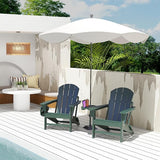 FOOWIN Folding Adirondack Chair Set of 2, HDPE Adirondack Chairs with Cup Holder - Photo 2