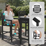 Ciokea Outdoor Bar Height Table Set of 5, 60" Extra Long Rectangle High Top Table and 4 Oversized Adirondack Chairs Set - Photo 6