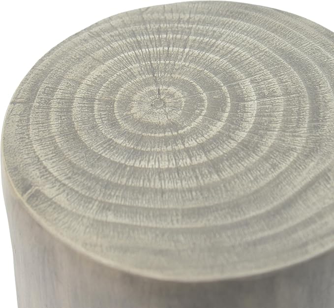 Outdoor Side Table Concrete End Table Patio Small Coffee Tables, Faux Wood Garden Stool Plant Stand for Porch - Photo 6