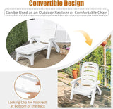 Tangkula Outdoor Chaise Lounge Chair, Adjustable 5-Position Recliner Chair with Built-in Wheels - Photo 6