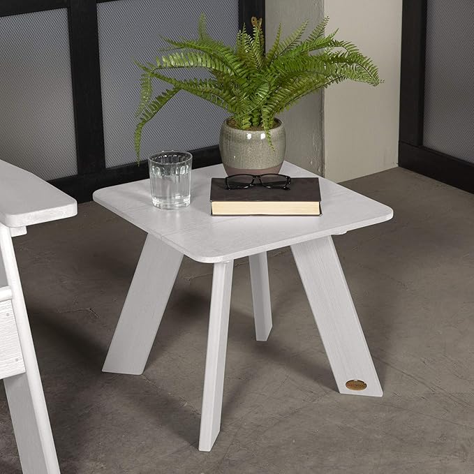 highwood Italica Modern Adirondack 3pc Set, includes 2 Adirondack Chairs and One Side Table, White - Photo 4
