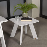 highwood Italica Modern Adirondack 3pc Set, includes 2 Adirondack Chairs and One Side Table, White - Photo 4
