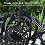 51" Outdoor Bench Garden Bench Cast Aluminum Bench with Floral Back Metal Front Porch Benches for Yard Patio Entryway - Photo 4