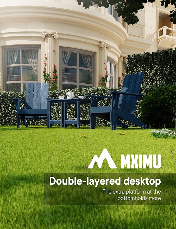 MXIMU Outdoor Side Table for Patio: 16" HIPS Weatherproof Adirondack Table - Small End Tables with Storage for Outside - Photo 7