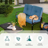 DORTALA 2-Piece Patio Furniture Set, Outdoor Indoor Loveseat and Coffee Table Set - Photo 4