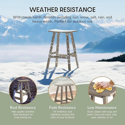 WestinTrends Malibu Malibu 29 Inch High Backless Seat Bar Stools (Set of 3), Weathered Wood
