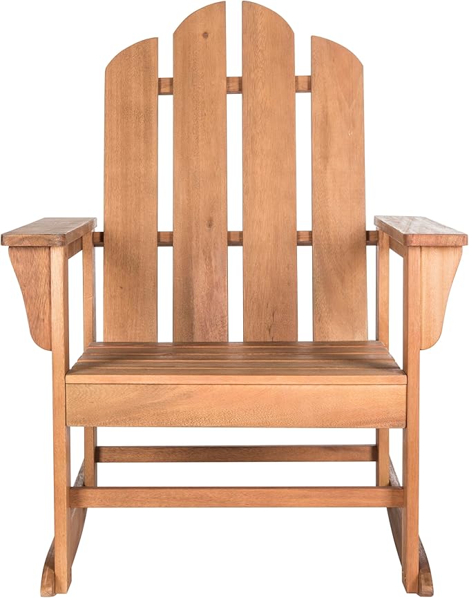 SAFAVIEH Outdoor Collection Moreno Teak Brown Rocking Chair