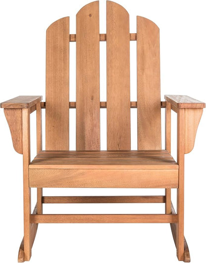 SAFAVIEH Outdoor Collection Moreno Teak Brown Rocking Chair