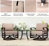 Kurapika 5 Pieces Patio Furniture Set, Outdoor Aluminum Swivel Gliders Rocker - Photo 5