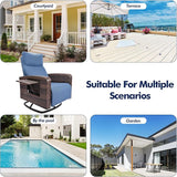 Outdoor Recliner Chair Set of 2, Wicker Patio Recliners with Adjustable Backrest and Extended Foot Rest - Photo 8