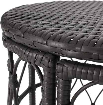 Bruce Outdoor Coffee Table - Wicker - Gray