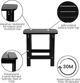 Flash Furniture Set of 2 Finn Modern Commercial Grade Adirondack Rocking Chairs - All-Weather Black Poly Resin Wood - Photo 5