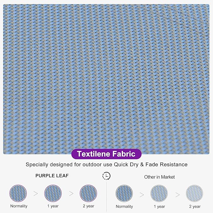 PURPLE LEAF 6-Piece Patio Chaise Lounge Outdoor Pool Lounge Chairs with Adjustable Backrest and Side Tables Aluminum Reclining Sunbathing Tanning Chair for Outside Poolside Yard Balcony, Indigo