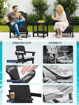 KINGYES Adjustable Folding Adirondack Chair Set of 4, 3-Position Reclining Adirondack Chairs with Cup Holder - Photo 7