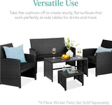 Best Choice Products Set of 2 Wicker Ottomans, Multipurpose Outdoor Furniture for Patio, Backyard, Additional Seating - Photo 4