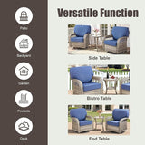 Patio Tables Wicker Side Table, Square Rattan Coffee End Table Outdoor with Storage - Photo 6