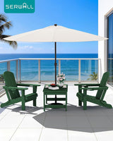 SERWALL Outdoor Coffee Table with 1.69" Umbrella Hole, HDPE Patio Coffee Table for Outside, Rectangle, Green - Photo 9