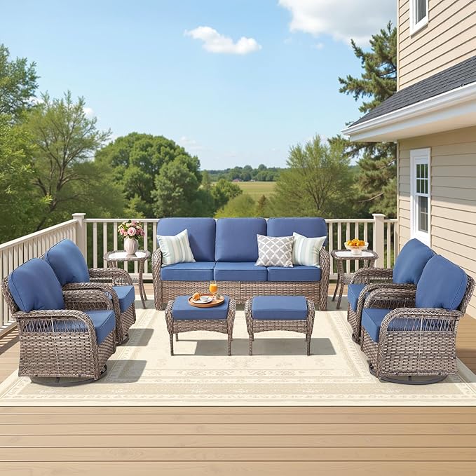9 Pieces Outdoor Furniture Set - Photo 8