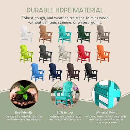 WestinTrends Malibu Outdoor Patio HDPE Plastic Adirondack Dining Chair Turquoise