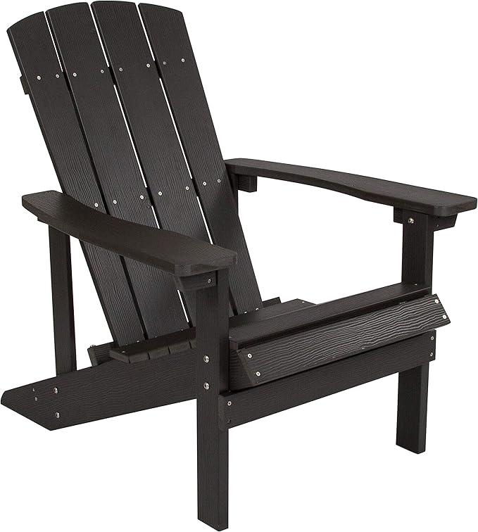 Taylor & Logan Charlestown All-Weather Poly Resin Wood Adirondack Chair in Slate Gray