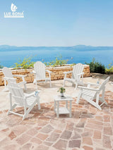 LUE BONA HDPE Adirondack Chair Set of 1 - Weather Resistant Outdoor Seating with Cup Holder for Porch, Poolside - Photo 2