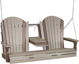 LuxCraft 5' Adirondack Hanging Front Porch Swing with Flip Down Console, Seats Up to 3 - Photo 1