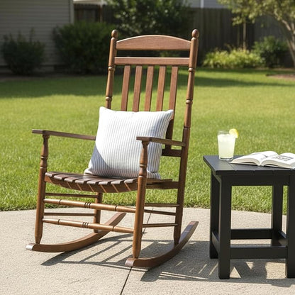 Shine Company Rhode Island Wooden Traditional Rocking Chair, Oak