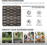 Joyside Outdoor Patio Couch Set, Outdoor Wicker Sofa with High Back, Deep Seating, Wide Armrest, Thickened Cushions - Photo 9