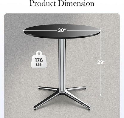 Sophia & William 30" Round Bistro Table,Outdoor Coffee Table，Round Outdoor Small Table Modern Style for Porch Pool Balcony Deck Bronze