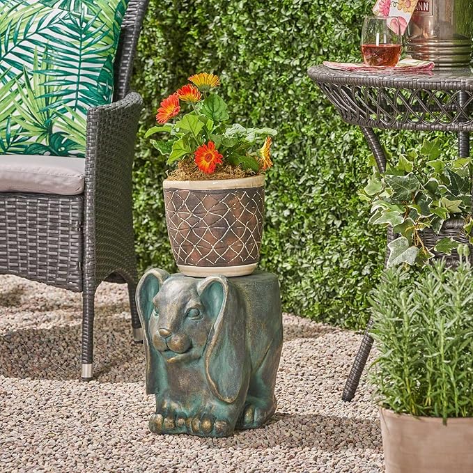 Garden Stool, Plant Stool or Rabbit Table for Garden, Front Porch, Patio, Outside, Indoor, Lightweight Concrete - Photo 9