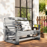 Outsunny 2-Person Outdoor Glider Bench Patio Double Swing Rocking Chair Loveseat w/Slatted HDPE Frame for Backyard - Photo 9