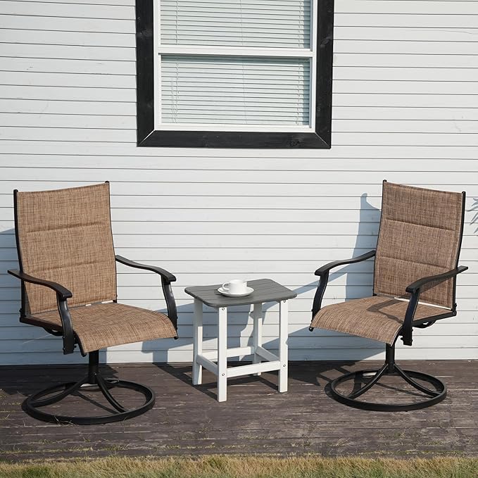 Patio Swivel Chairs Set of 2, Outdoor Dining Chairs High Back - Photo 2
