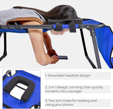 Yaheetech 22.4" Tanning Chair with Face Hole, Adjustable 5-Position Folding Chaise Lounge Chairs - Photo 8