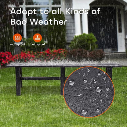 TECSPACE 71 Inches Aluminum Outdoor Weatherproof Bench Backless, 550 LBS Bearing Capacity Garden Porch Bench, Black