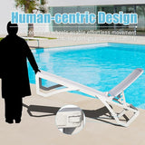 Domi Patio Outdoor Chaise Lounge Chair, All-Weather Plastic Adjustable Reclining Lounger - Photo 4