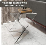 LeisureMod 15.75" Triangular Side Table, Stackable Plastic Accent End Table for Indoor & Outdoor Use - Photo 4