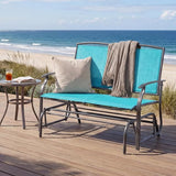 Giantex Outdoor Glider Bench, Patio Glider Bench for Outside, Steel Frame, 400 Lbs Capacity - Photo 2