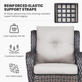 Belord High Back Patio Chairs Set of 2 - Brown Wicker Outdoor Seating - Photo 5