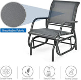 Giantex Swing Glider Chair W/Study Metal Frame Comfortable Patio Chair Love-Seat for Garden, Porch, Backyard, Poolside - Photo 5