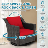 7 Pieces Outdoor Conversation Furniture Set - 77" Patio Sofa, 2 Swivel Rocker Chairs, 2 Ottomans, 1 Side Table - Photo 3