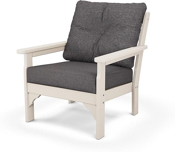 POLYWOOD® Vineyard Deep Seating Chair in Sand/Ash Charcoal
