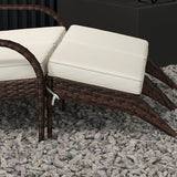 Outsunny Wicker Adirondack Chair for 2 with Cushions & Footrests, PE Rattan Double Chaise Lounge Chair - Photo 8