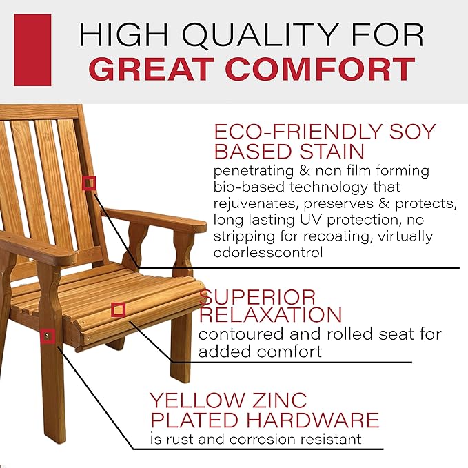 Amish Casual Heavy Duty 600 Lb High Back Mission Treated Patio Chair (Cedar Stain)