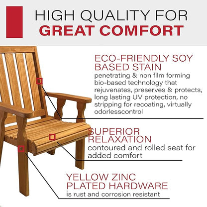 Amish Casual Heavy Duty 600 Lb High Back Mission Treated Patio Chair (Cedar Stain)