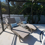 PURPLE LEAF Patio Chaise Lounge Chairs with Armrests Aluminum Reclining Layout Lounges for Outdoor Poolside Nurture - Photo 1