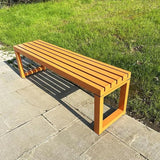 Weatherproof Metal Dining Bench, Outdoor Bench Backless Patio Bench 2-Person Farmhouse Bench Garden Bench for Kitchen - Photo 1
