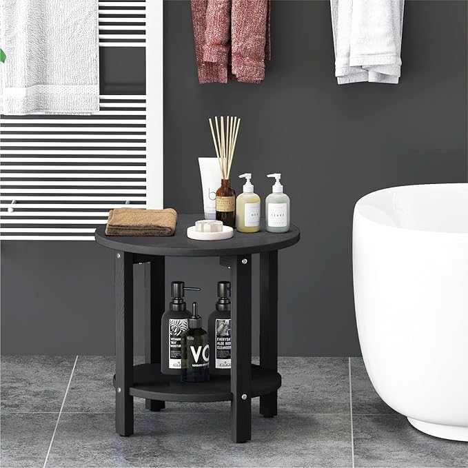 HDPE Outdoor Side Table for Patio, 18.1-Inch Weatherproof Small Outdoor Table for Adirondack - Photo 9